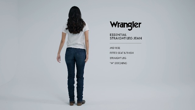 Wrangler Western Mid Rise Stretch Straight Leg Jean Jeans