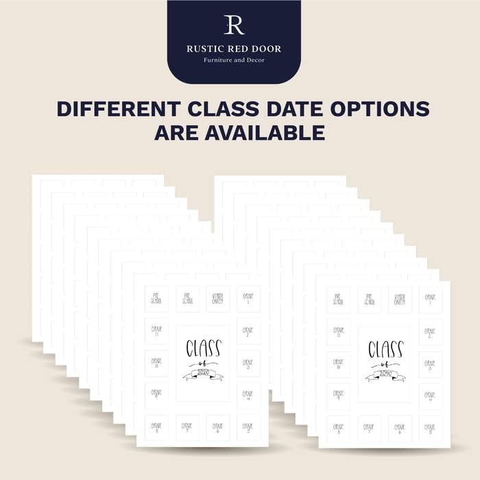 Miniatura 5 de Rustic Red Door Co. RRD - Tapete de fotos para clase de 2024 (11 x 14 pulgadas), marco de fotos para collage de fotos para fotos escolares, marco de