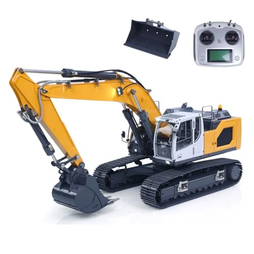 XDRC 1/14 Excavadora hidráulica RC Excavadora ensamblada Pintada para camión de Control Remoto 945 Modelo Pintado Coche RC