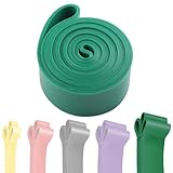 Bandas de resistencia, bandas largas de estiramiento, para entrenamiento de fuerza, pilates, fitness, dominadas asistidas y ejercicios de culturismo, 50-125 libras, color verde