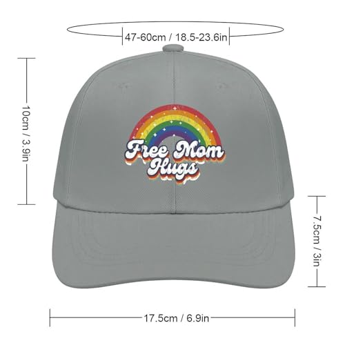 Free Mom Hugs Hats for Men Unstructured Wide-Brim Cool Hats for Teenage Boys Baseball Caps for Running Men2