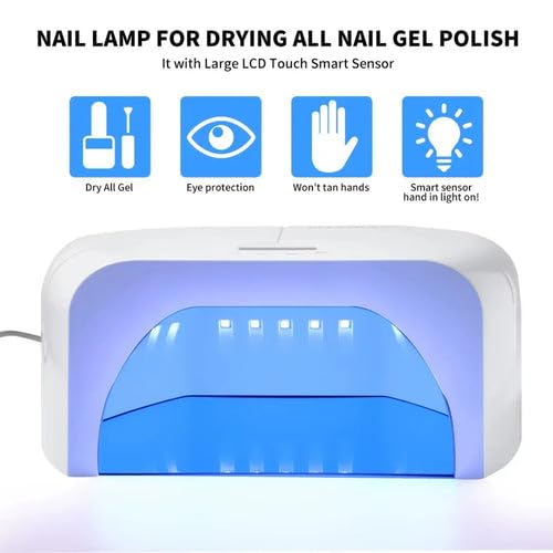 Image of Shills Professional PureCure UV /LED Nail Lamp | High Power Fast Nail Dryer for Gel Polish, Builder Gel & Nail Art | Auto Sensor, Multiple Timer Settings | Salon & Home Use