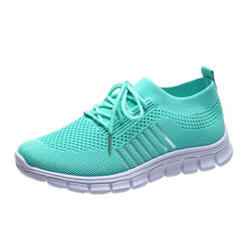 Damen Sneaker Leicht Mesh Atmungsaktive Sport Freizeitschuhe Running Walkingschuhe Canvas Flache Schuhe Sommer Herbst Turnschuhe Wanderschuhe Straßenlaufschuhe rutschfest Tennisschuhe Cover