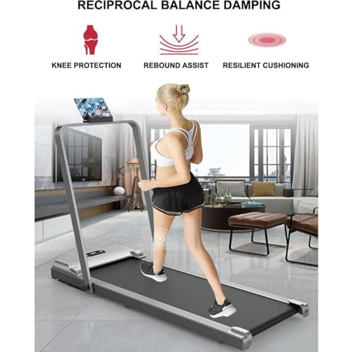 Image of Folding Treadmill,2 in 1 Electric Under Desk Folding Treadmill Walking Machine,with LED Display & Remote Control & Mobile Phone Holder,for Home /Office Gym
