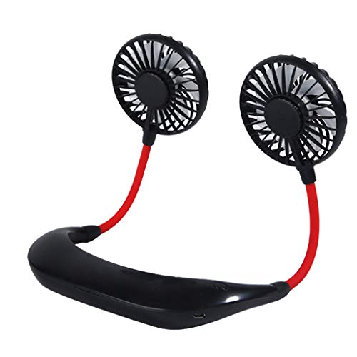 linplshas Portable Neck Fan, Color Changing LED, with Aromatherapy, 360° Free Rotation,and Lower Noise Strong Airflow Headphone Design for Sport, Office, Home, Outdoor, Travel, etc. (Black)