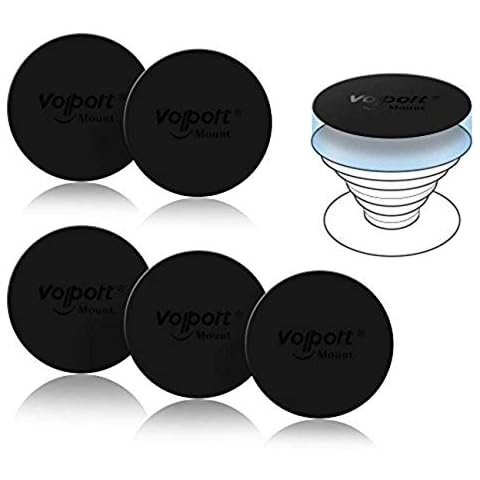 volport Mount Metal Plates Replacement 6pcs for Magnetic Phone Magnet Car Mount, Phone 3M Strong MagicPlate Metal Disc Sticker Adhesive Round for Magnet Cell Phone Holder Grip(Pops Stand Not Included) Cover
