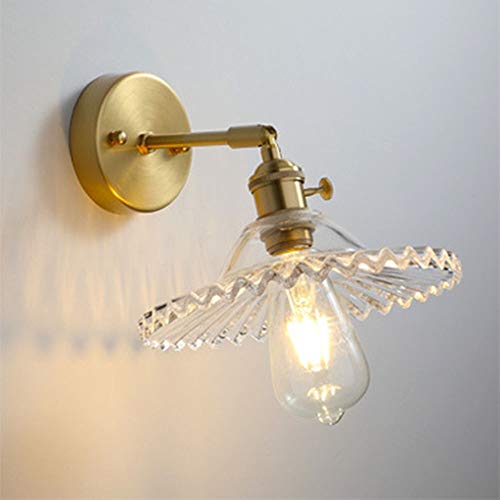 Lámpara de pared de vidrio nórdica en cobre puro para un pasillo elegante y con estilo único