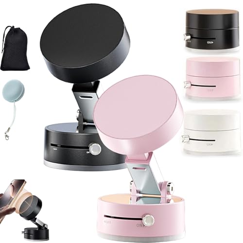 Ultra Magnetic Phone Holder, Foldable Car Phone Mount, Dashboard Phone Bracket, 360 Degree Rotation Vacuum Suction Cup, Adjustable Suction Vacuum Magnetic Phones Stand, for All Smartphones (2pcs F)