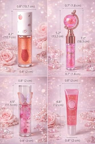 Image of Korean Cute Trendy Lipgloss Combo for Girls - Butterfly Korean Lipgloss, Tube LipGloss & Moisturizing Glob Lip Balm for Dry Lips, Perfect Glossy Finish for Everyday Glam & Gifting