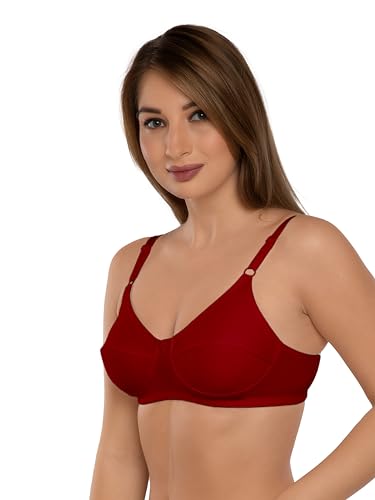 Image of Daisy DEE Women's Cotton Seamed Non-Wired Regular Straps Full Coverage Non-Padded Bra - NSHTL