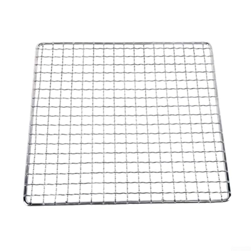 Parrilla de acero inoxidable cuadrada para camping, parrilla para hornear, para exteriores, camping, barbacoa, pícnic, reutilizable, diferentes tamaños, plata, 30 x 25 cm, 35 x 30 cm, 40 x 30 cm (30 x