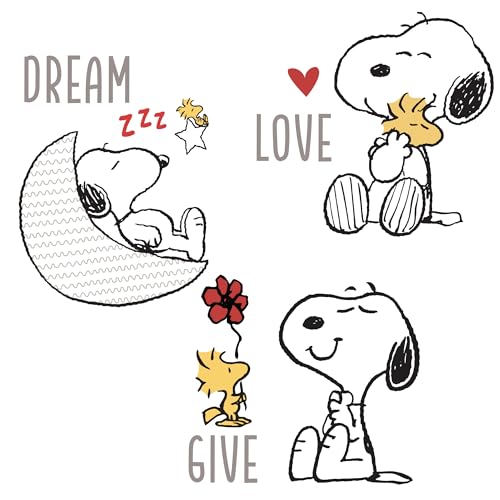 Image of Bedtime Originals Snoopy Love Wall Decals/Stickers w/Woodstock, Stars, & Moon