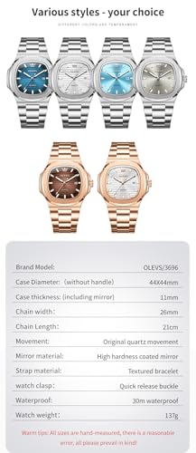 Image of OLEVS Watches for Men Original Analog Quartz Casual Stainless Steel Day Date Waterproof Luminous Men Wrist Watch
