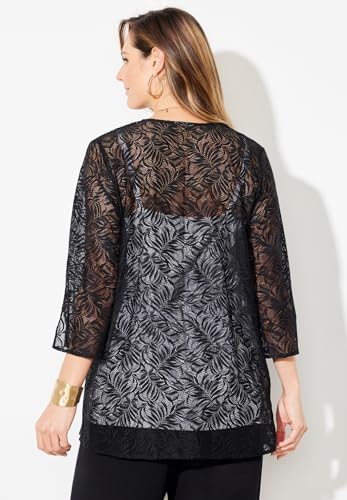 Catherines Women's Plus Size Anywear Lace Cardigan2