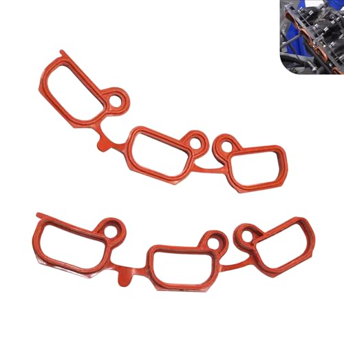 Image of 1PC Car Engine Intake Manifold Gasket, OEM#11611436631, Temperature Resistant, Automotive Replacement Gasket, Compatible with B-MW X3 X5 Z3 Z5 323i 325i 328i 330i 525i 530i M52 M54 (Red)