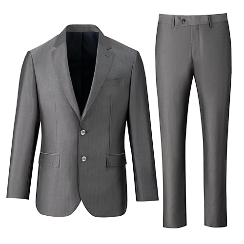 Classic Two-Button Men's Blazer, Charcoal Gray, for Business Weddings4
