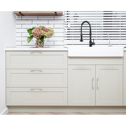 Image of Ravinte 5 Pack Cabinet Handles Brushed Nickel Cabinet Pulls Kitchen Cabinet Handles,Curved Drawer Pulls in 6-1 /4 Inch Length with 4 Inch Hole Center Arch Kitchen Cabinet Hardware