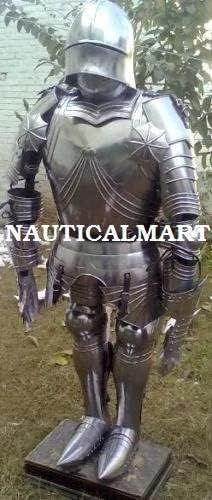 Gothic Knight Suit of Armor Reenactment Wearable Steel Body Armor