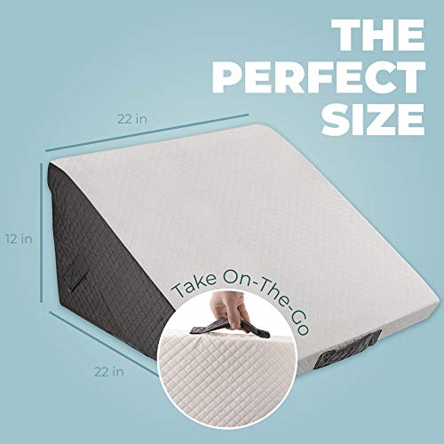Image of Kolbs Bed Wedge Pillow for Sleep Apnea, FSA Eligible Acid Reflux, and Back Pain Relief, with Chic Jacquard Cover - Headboard Wedges for Sleeping (Adjustable Height Wedge)