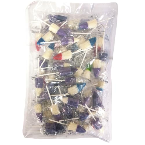 Caramelos Nazarenos Bicolor Surtidos con Palo – Bolsa 60 Unidades – Caramelos Duros de Semana Santa Sin Gluten y Sin Alérgenos – Envueltos Individualmente – 18 g por Unidad