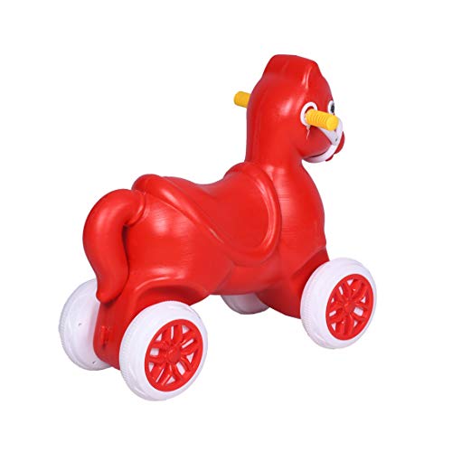 Image of Baby Horse Rider for Kids Ride-on with Backrest (Red)