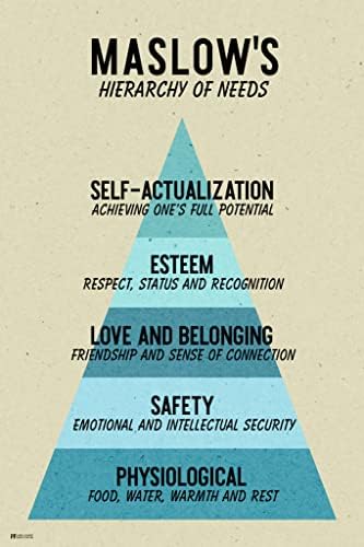 Maslows Hierarchy of Needs Poster Medical Classroom Infographic Clinic Pyramid Cool Wall Art Print Poster 12x18 image 4