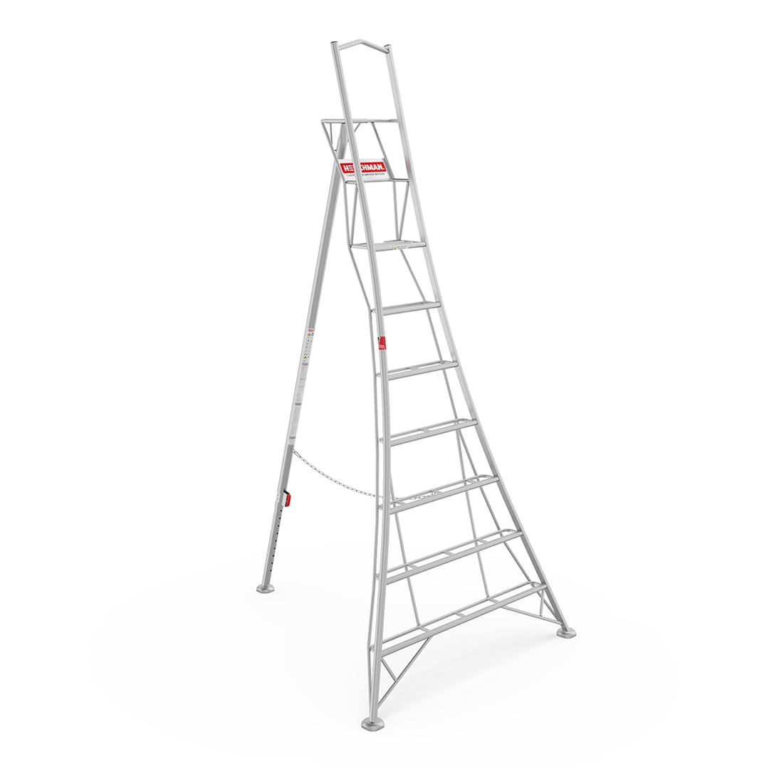 Henchman Aluminium, Silver 1 Leg Adjustable Tripod Ladder, 150Kg Weight Limit, Free Rubber Feet To Use Indoors, 5-Year Warranty (10Ft / 3.0M)
