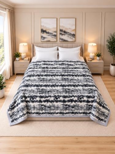 Image of Signature 3-Ply Faux Rabbit Fur Blanket King Size | Ultra Soft Heavy Weight Quilt-Feel Blanket | 6kg Luxury Winter Comforter for Bed Ideal for Heavy Winters (Silver Strata)