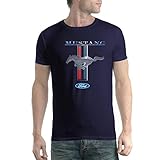 Plazo de Devolución 60 Días Ford Mustang Logo Hombre Camiseta Azul Marino L