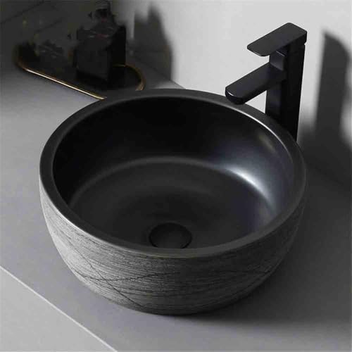 Lavabo à poser rond en céramique blanche avec accessoires inclus - 4