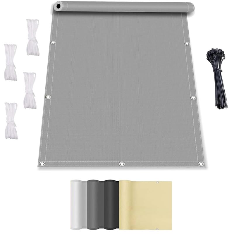 Sun Shade Sail Waterproof 2x6.5m Gazebo Covers Replacement Light Grey Patio Canopy,Rectangle UV Protection Awning Sunscreen Awning Canopy with Grommets and Rope for Outdoor Garden