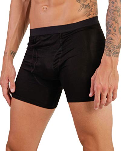 iHeartRaves Men's Boxer Brief Pocket Underwear (Black, Large)