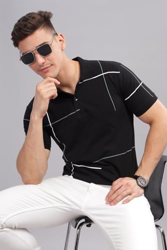 Image of ADRO Regular Fit Polo T-Shirt for Men| Printed Polo T-Shirt | Cotton Polo T Shirt