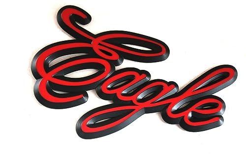 Image of Pair Set Eagle Emblems 3D Badge Truck Decal Replacement for International 9400 Eagle Logo 3525293C1 (Red)