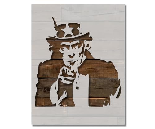Uncle Sam Stencil USA Government Template Reusable for Painting on Walls, Wood, Arts and Crafts (604) - 5.5 x 8.5 Inches