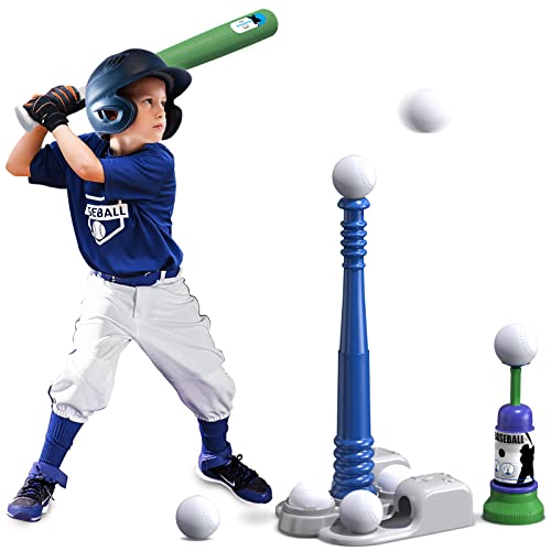 Qdragon T Ball Sets For Kids 3-5 5-8, Kids Baseball Tee With 6 Balls/Adjustable Batting Tee/Automatic Pitching Machine, Outdoor Sport Toys For Toddlers Boys And Girls #TOP5