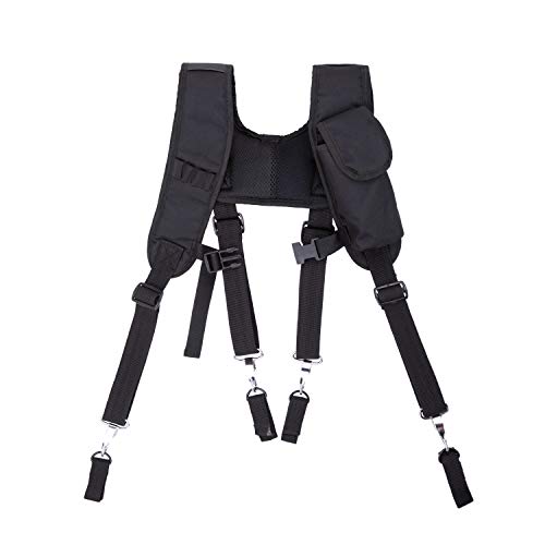 Image of LAUTUS Padded Tool Belt Suspenders w /Chest Strap, Pencil Sleeve, Tape Measure, Cell Phone Holder | Comfortable & Heavy Duty | Fully Adjustable | Construction Grade |