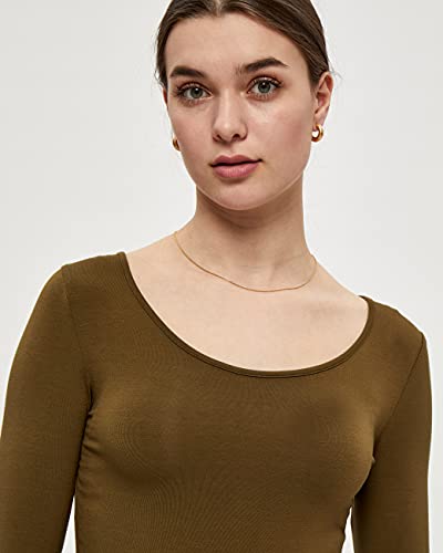 Desires Giselle Long Sleeve Slim Tee Donna, Verde