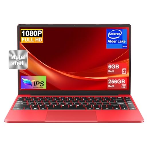 NOTODD PC Portatile Laptop Celeron N4020 (fino a 2.8 GHz), Win 11 Notebook 14 Pollici con 6GB+256GB SSD Expansion 1TB 5G WiFi, BT4.2 Supporto Mouse Wireless & Protezione Tastiera -Rosso