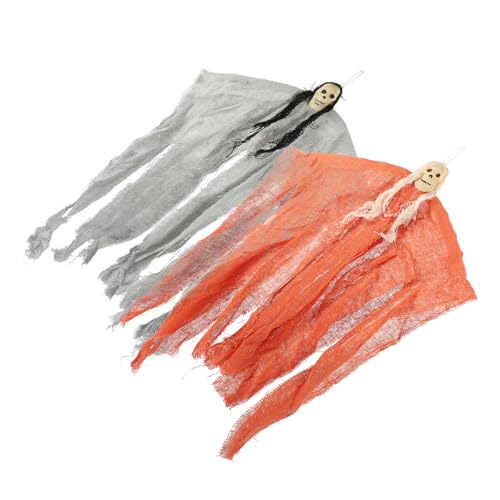 Cabilock 3 Juegos Fantasma Colgante Cuernos Diadema Halloween Peluca Bolsas Disfraz De Maquillaje Deflector De Aire Acondicionado Decoraciones De Techo De Halloween Falso Paño 2 Piezas * 3