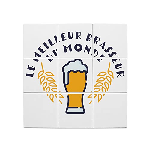 Carreaux céramique décoratifs bière lot de 9 pièces 45,6x45,6 cm pour déco murale