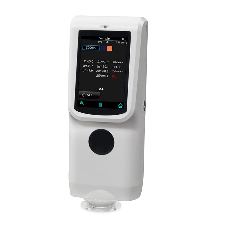 Paint Spectrocolorimeter Colorimeter Color Meter for Paint Plasic Printing with Aperture 8mm D/8 SCI Mode Double Row 24 Groups Wavelength Range 400 to 700nm