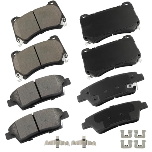 Image of cciyu D1551 & D1396 Front Rear Ceramic Disc Brake Pads Kit For Hyundai For Genesis 2013-2014