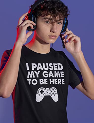 Tstars I Paused My Game to Be Here T Shirt Boys - Funny Gamer Shirts for Kids - Youth Gaming Gift for Videogame Lovers3