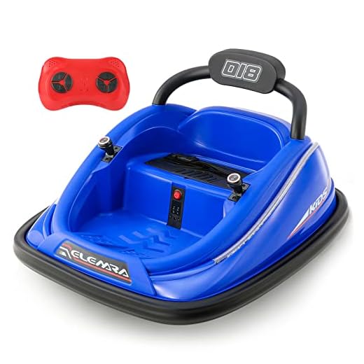 ELEMARA Bumper Car for Toddlers, 12V Electric Ride On Car Baby Bumper Car with 2 Driving Modes, Remote Control, Safety Belt,LED Lights and DIY Stickers Bumper Car for Kids (Blue)