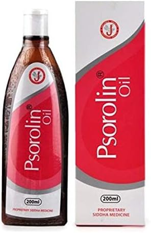 PSOROLIN OIL - Ayurvedic Oil for Psoriasis Scalp & Body Dry Skin Itch and Flaking (200ml) With FREE GIFT (Pair of Multicolor Bangles) and FREE SHIPPING