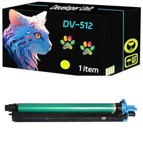 High Yield DV-512 Developer Unit Compatible for Konica Minolta bizhub C224 C224e C284 C284e C364 C364e C454 C454e C554 C554e Printers, Print Clearly (1 Pack Yellow)