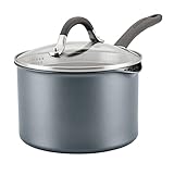 Circulon A1 Series with ScratchDefense Technology Nonstick Induction Straining Sauce Pan with Lid, 3 Quart, Aluminum, Graphite