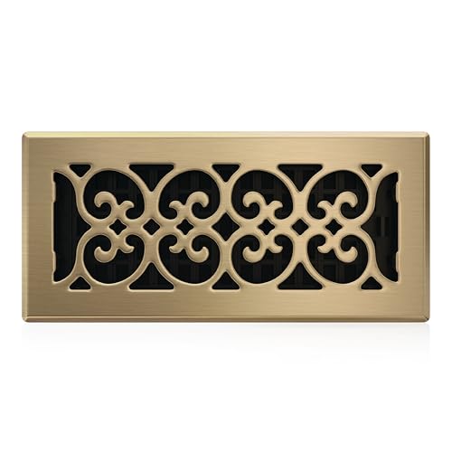 Decor Grates SPH410-A, registre de plancher, 10,2 x 25,4 cm, finition en laiton antique.