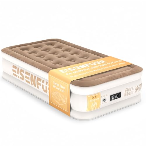 Air Mattress Twin XL with Built-in Pump, 18" Inflatable Bed